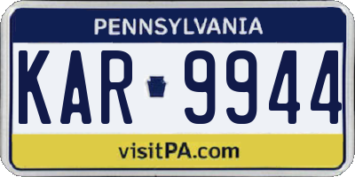 PA license plate KAR9944