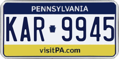 PA license plate KAR9945