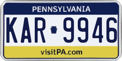 PA license plate KAR9946