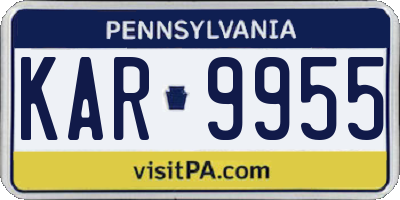 PA license plate KAR9955