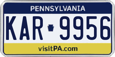 PA license plate KAR9956