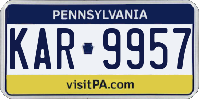 PA license plate KAR9957