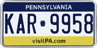 PA license plate KAR9958