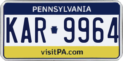 PA license plate KAR9964