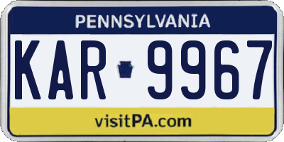 PA license plate KAR9967