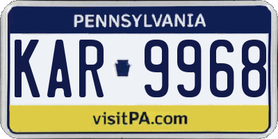 PA license plate KAR9968