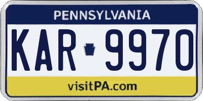 PA license plate KAR9970