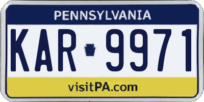 PA license plate KAR9971