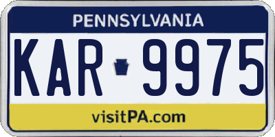 PA license plate KAR9975