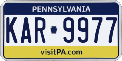 PA license plate KAR9977