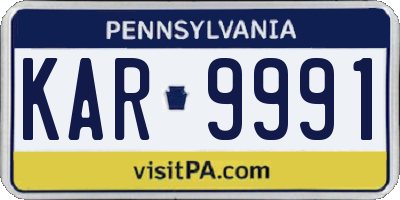 PA license plate KAR9991