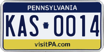 PA license plate KAS0014