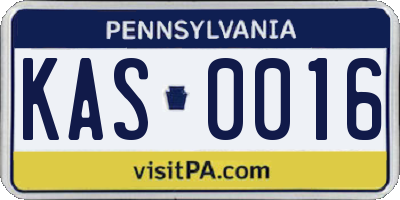PA license plate KAS0016