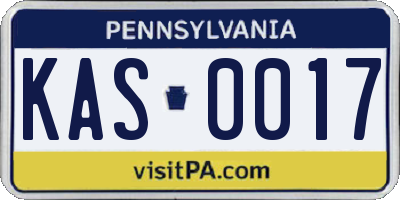 PA license plate KAS0017