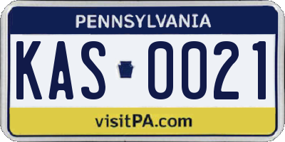 PA license plate KAS0021