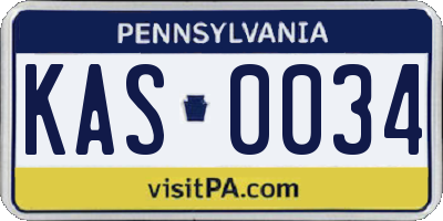 PA license plate KAS0034