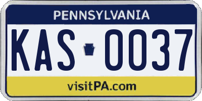 PA license plate KAS0037