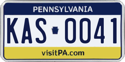 PA license plate KAS0041