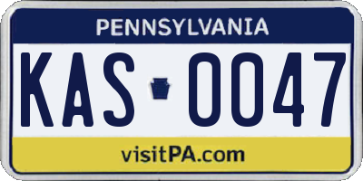 PA license plate KAS0047