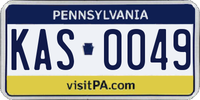 PA license plate KAS0049