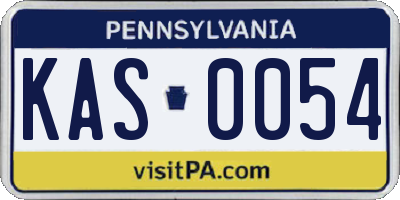 PA license plate KAS0054