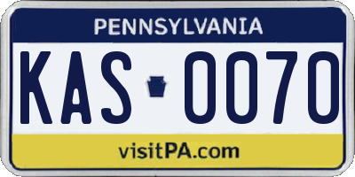 PA license plate KAS0070