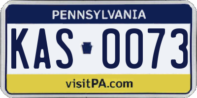 PA license plate KAS0073