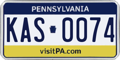 PA license plate KAS0074