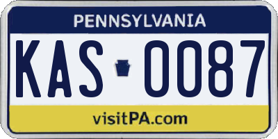 PA license plate KAS0087