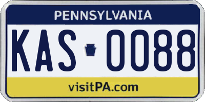 PA license plate KAS0088