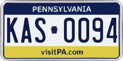 PA license plate KAS0094