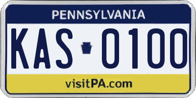 PA license plate KAS0100