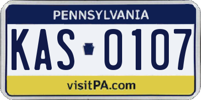 PA license plate KAS0107