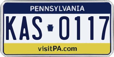 PA license plate KAS0117