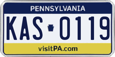 PA license plate KAS0119