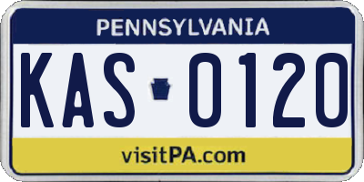 PA license plate KAS0120