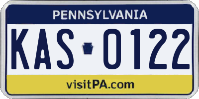 PA license plate KAS0122