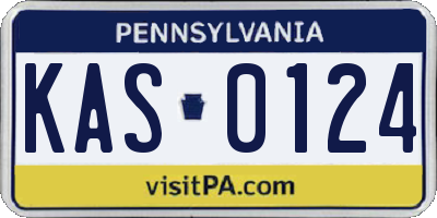 PA license plate KAS0124
