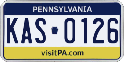 PA license plate KAS0126