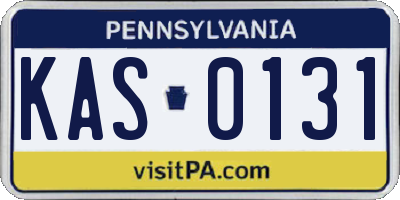 PA license plate KAS0131