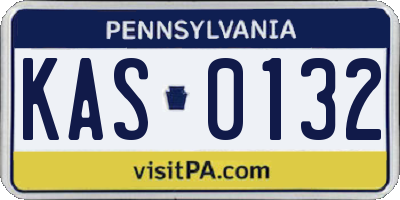 PA license plate KAS0132