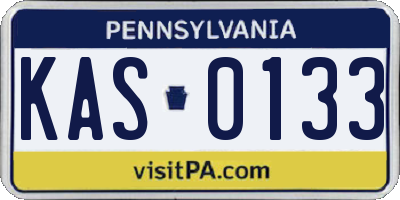 PA license plate KAS0133