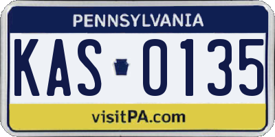 PA license plate KAS0135