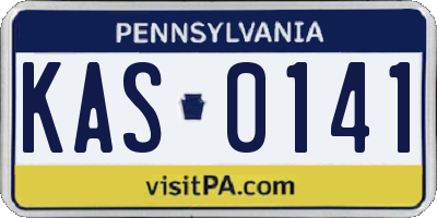 PA license plate KAS0141