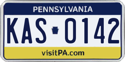 PA license plate KAS0142