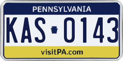 PA license plate KAS0143