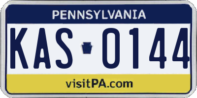 PA license plate KAS0144