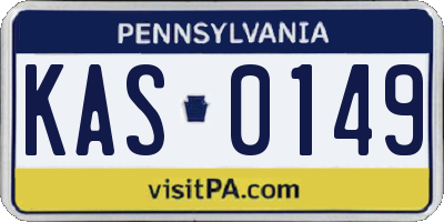 PA license plate KAS0149