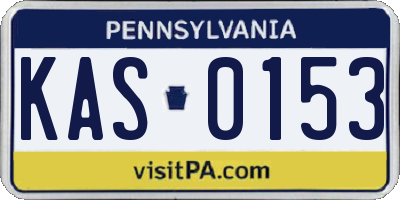 PA license plate KAS0153