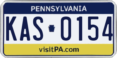 PA license plate KAS0154